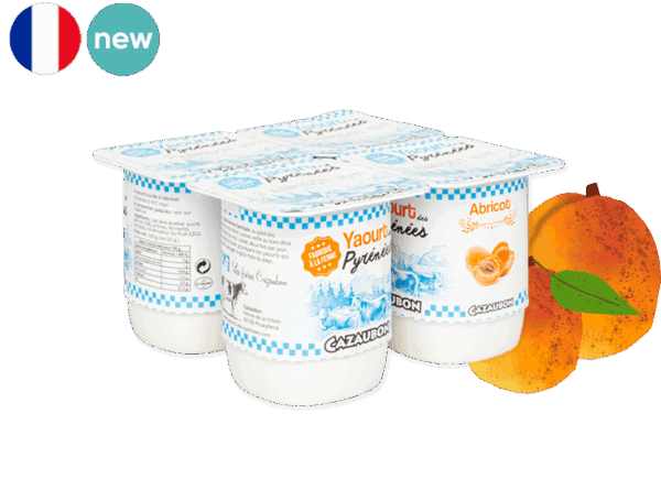 Farm Yogurt from Pyrénées, Apricots (x4)